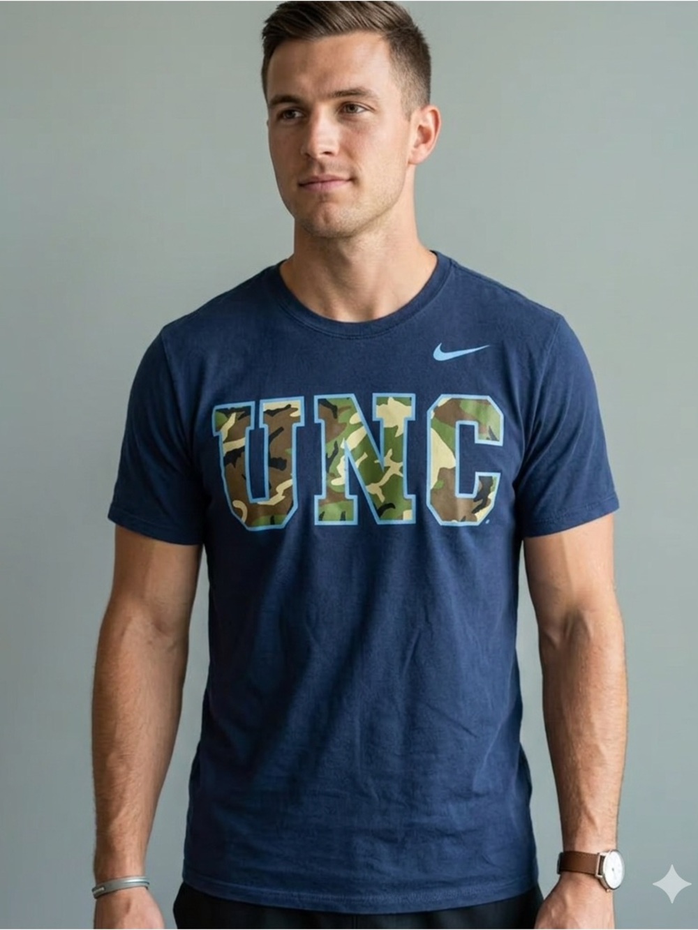 NIKE University OF North Carolina Camo Tee. Size Med.